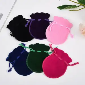 Recyclable Velvet Drawstring Bag Jewelry   Toy Storage Small Gourd Storage Bag Necklaces Jewelry Velvet Packaging